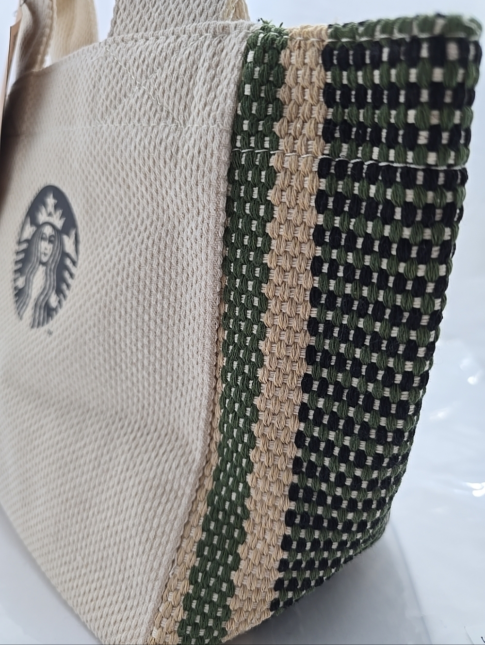 NWT Starbucks Merchandise Goddess Patchworkwoven Tote Top Handle Bag - Picture 4 of 13